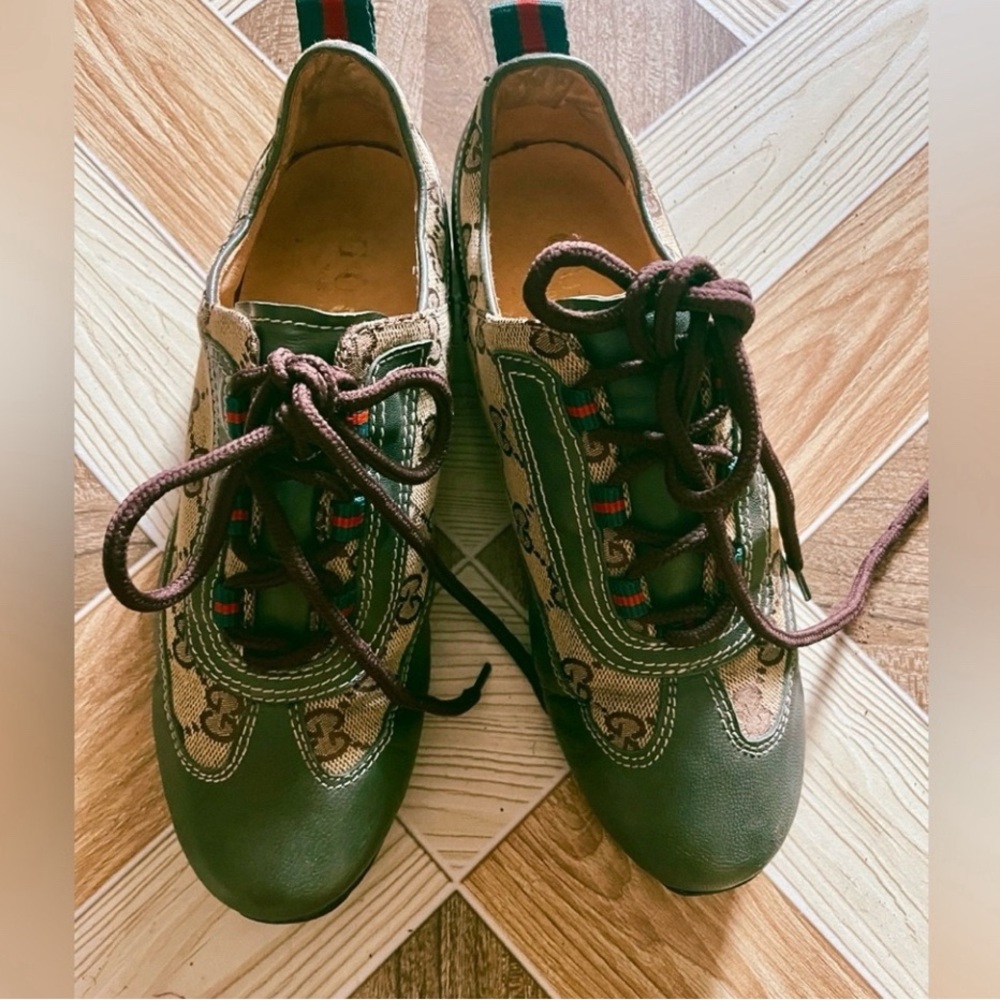 Gucci Green Monogram Sneakers